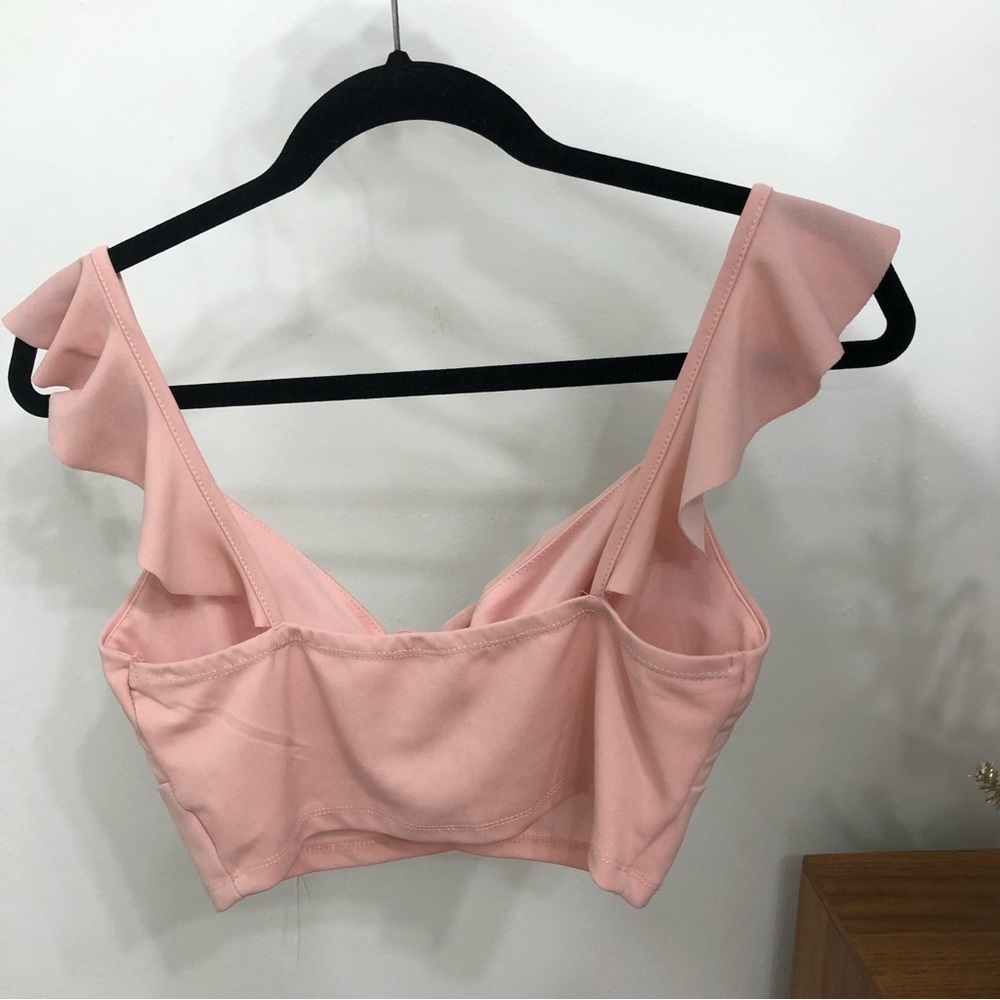 Light Pink Crop Top With A Flutter Strap Sleeve S… - image 4